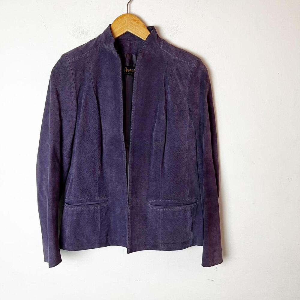 SZ 6 Avanti Vintage Suede Leather Purple Jacket